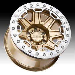 Black Rhino Rift Beadlock Matte Gold Custom Truck Wheels 2